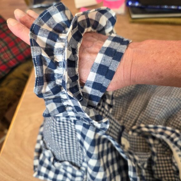 Stylish Blue Gingham Midi Dress - Picture 6 of 15